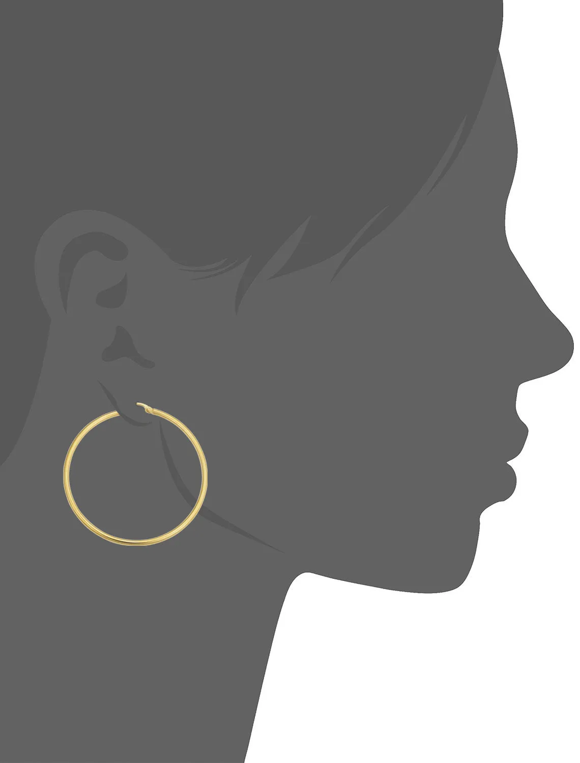 14k Yellow Gold Hoop Earrings (2x45 mm)