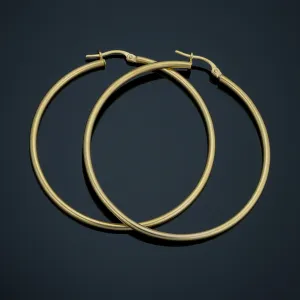 14k Yellow Gold Hoop Earrings (2x45 mm)