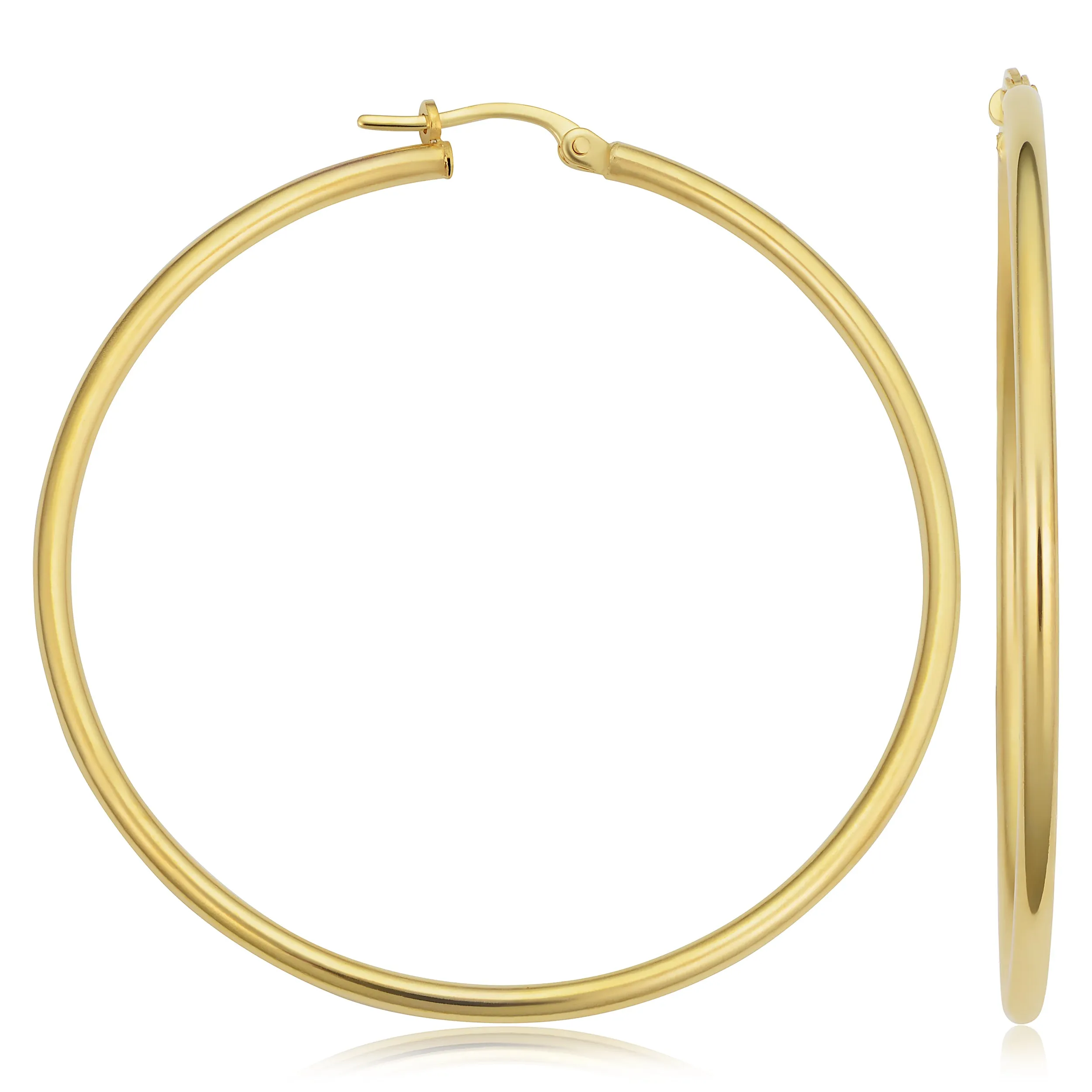 14k Yellow Gold Hoop Earrings (2x45 mm)