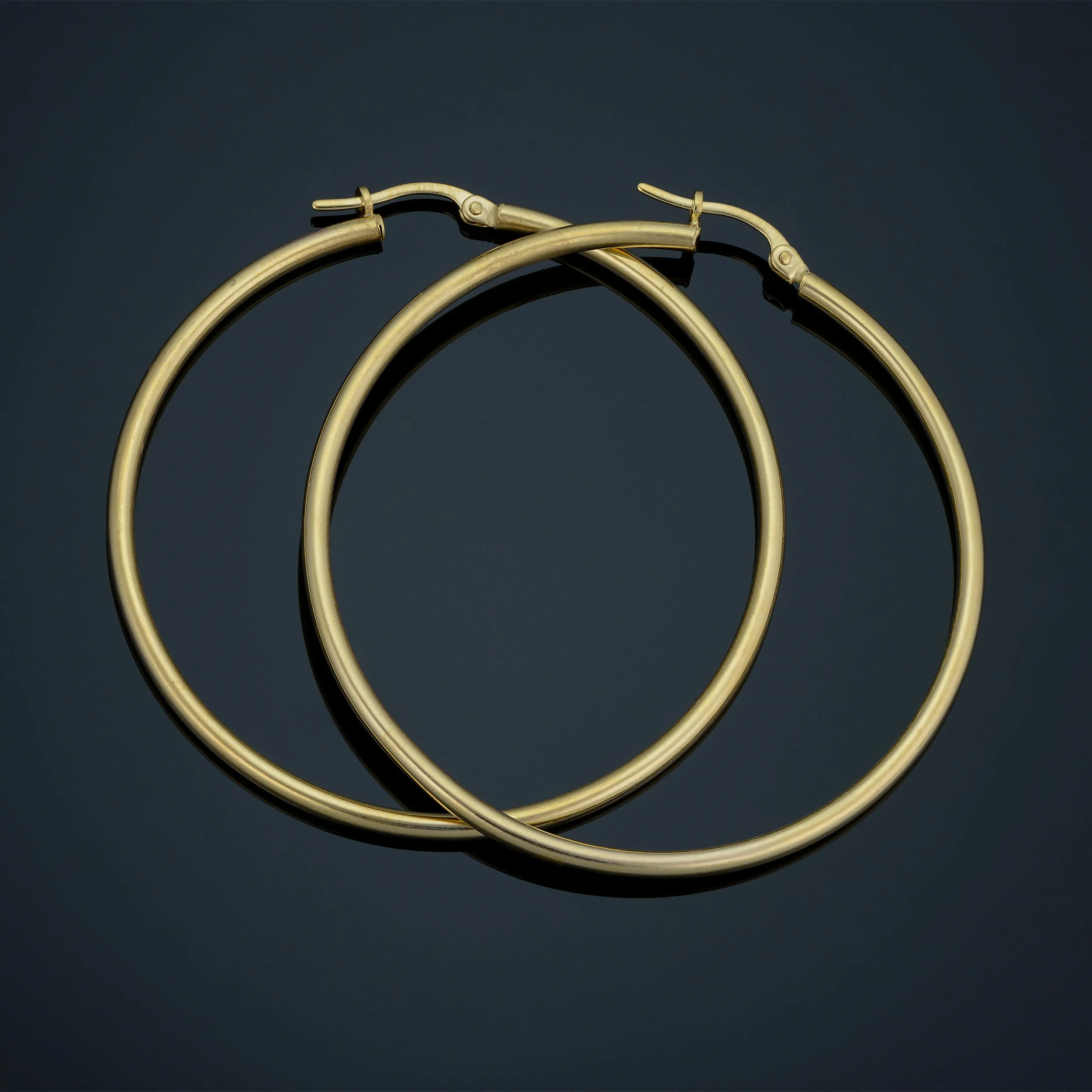14k Yellow Gold Hoop Earrings (2x45 mm)