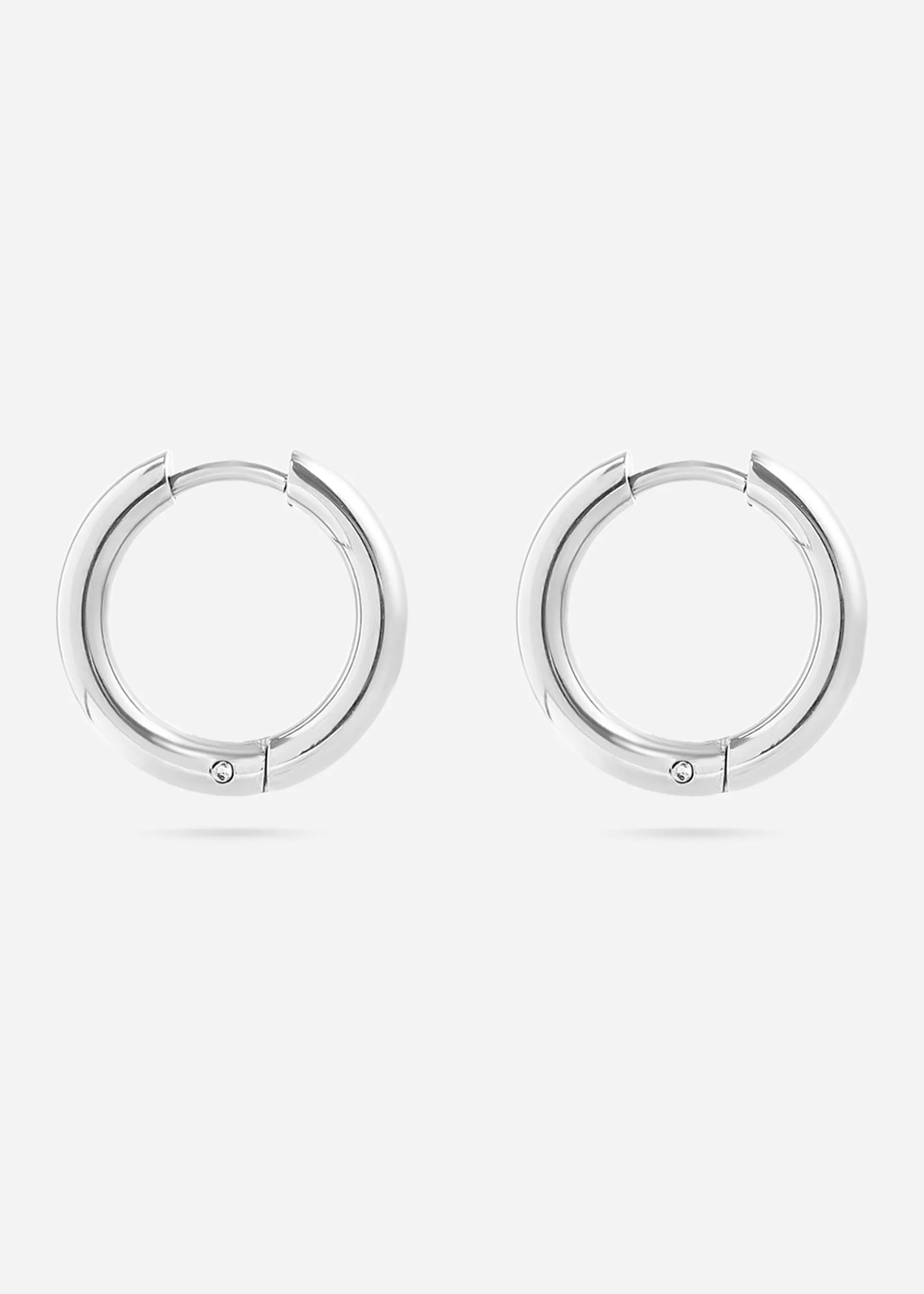 18K Gold PVD Stainless Steel Circle Huggie Hoop Earrings / ERJ0024