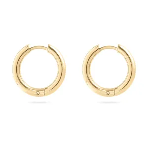 18K Gold PVD Stainless Steel Circle Huggie Hoop Earrings / ERJ0024