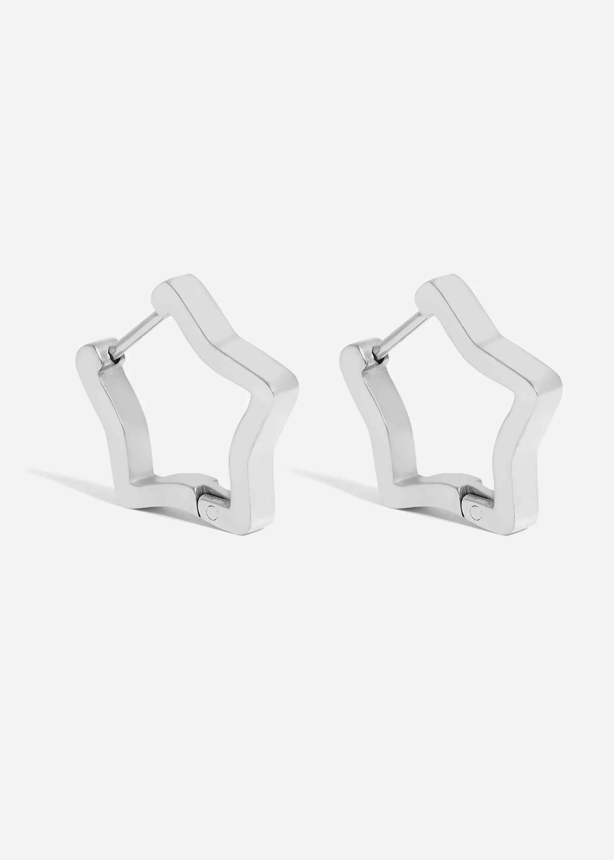 18K Gold PVD Stainless Steel Star Huggie Earrings / ERJ0009