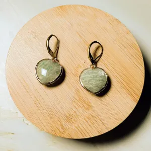 Amazonite Chubby Heart Earring