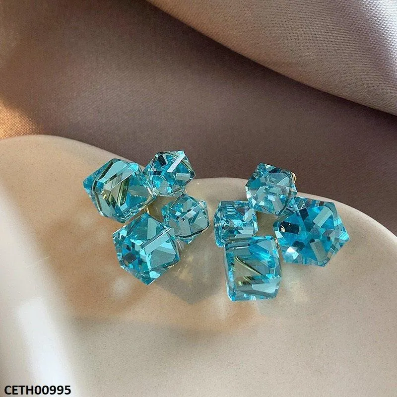Aqua Stone Square box tops pair