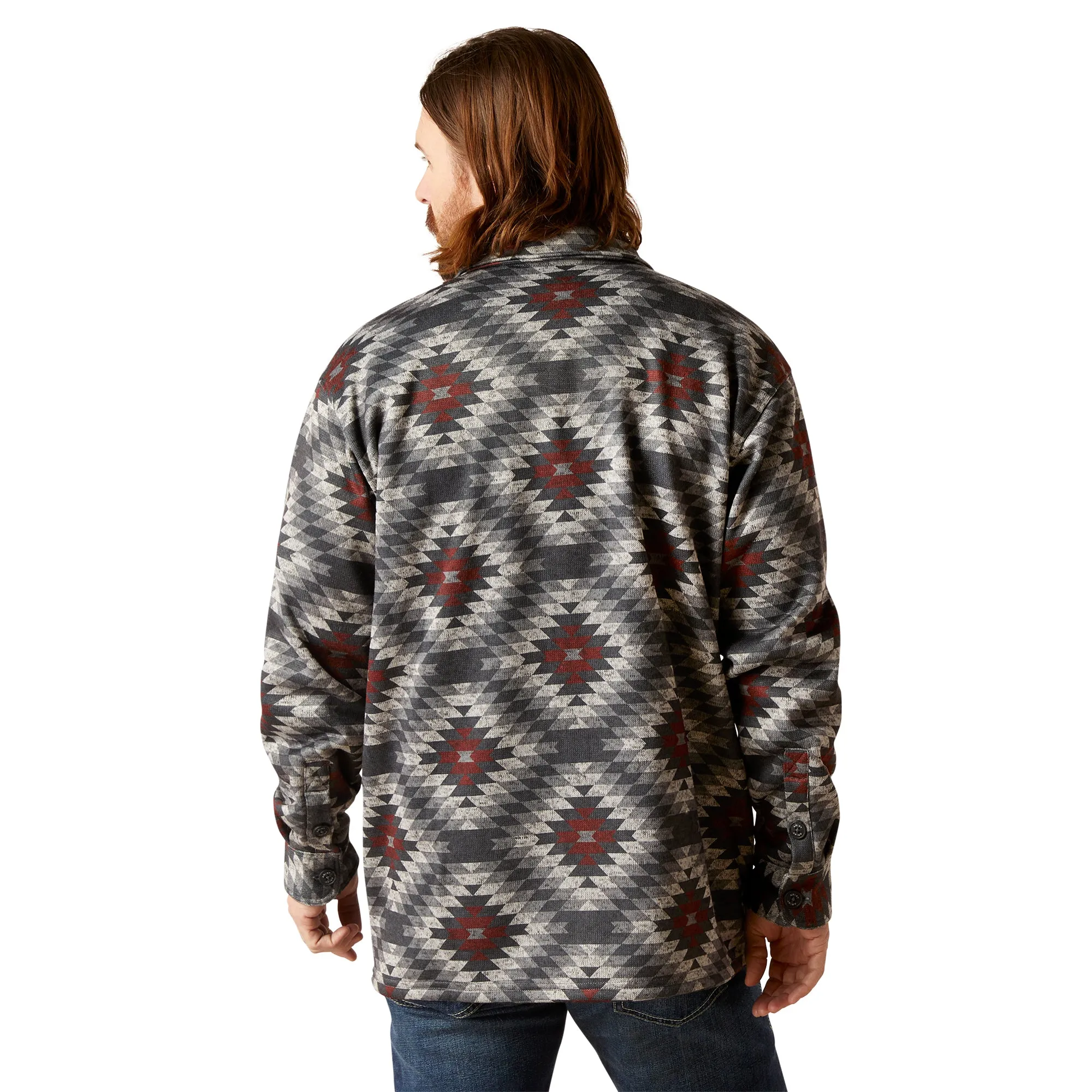 Ariat Men's Caldwell Printed Charcoal Grey Diamond Shirt Jacket 10046053