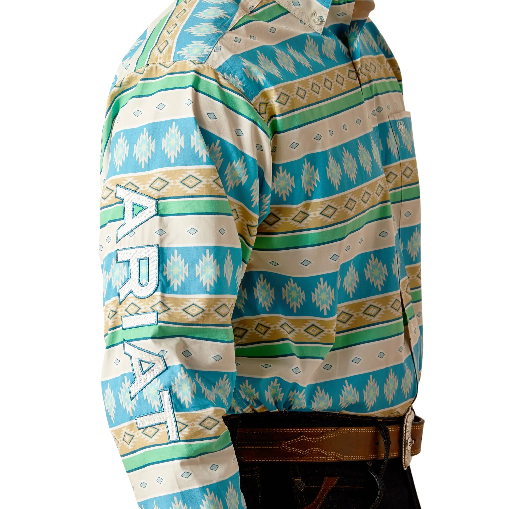 Ariat Men's Team Christian Moroccan Blue Button Down Shirt 10051523