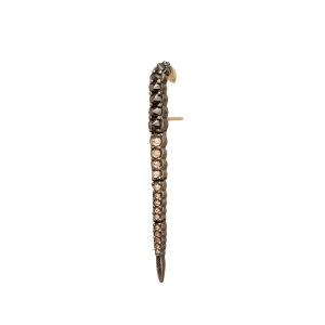 Black and Brown Diamond Whip Earring