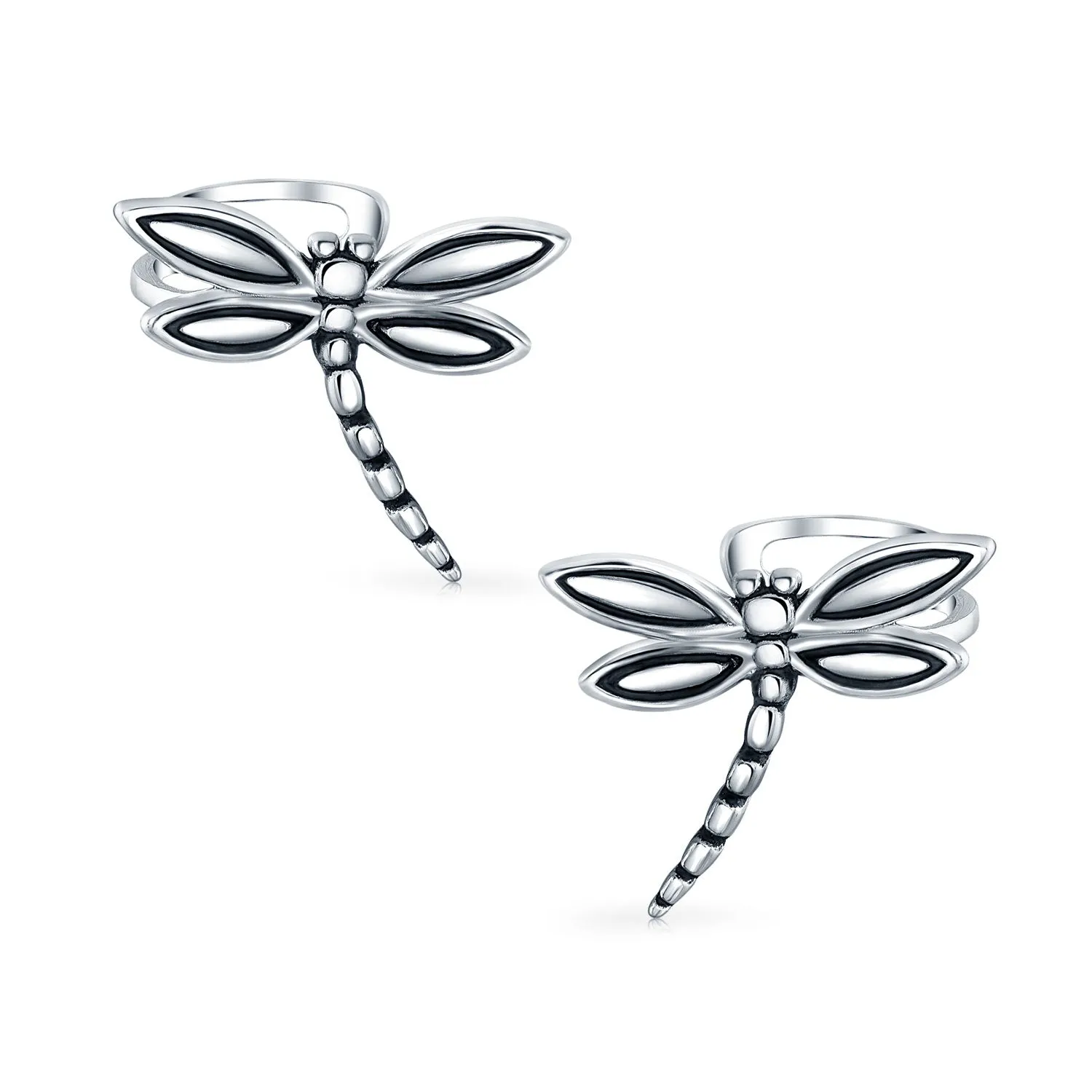 Butterfly Dragonfly Firefly Ear Cuff Cartilage Clip Wrap Non-Pierced Earrings Silver