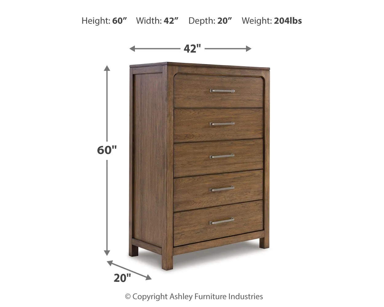 Cabalynn King Upholstered Bed with Mirrored Dresser, Chest and Nightstand in Light Brown