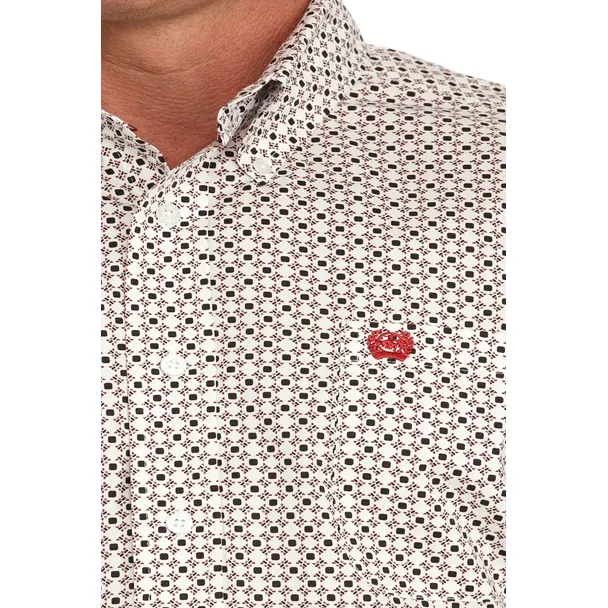 Cinch Men's Purple Geometric Print Button Down Shirt MTW1105878