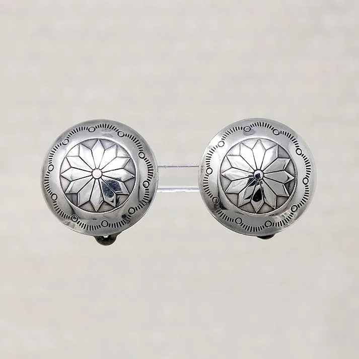 Concho Earrings with Florets & Rocker Designs