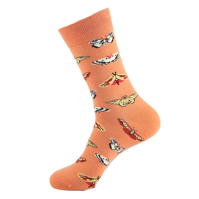 Cotton Polyester Printed Crew Socks