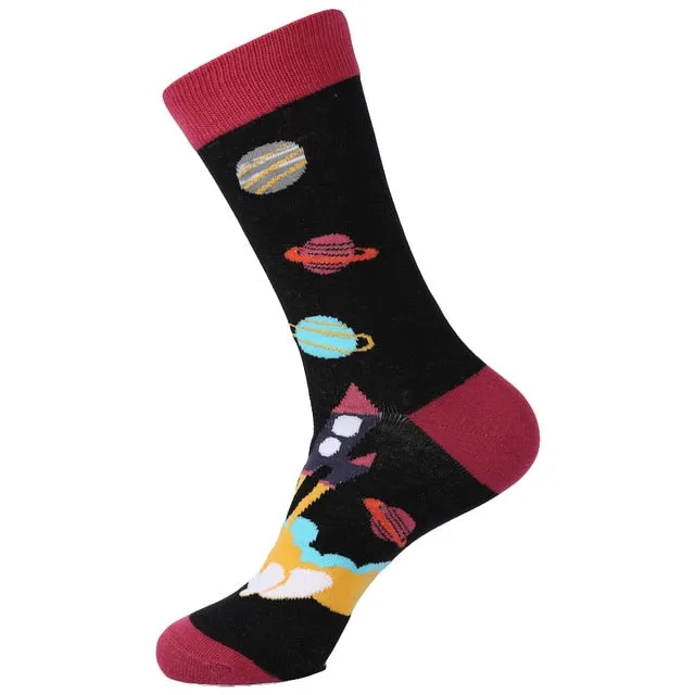 Cotton Polyester Printed Crew Socks