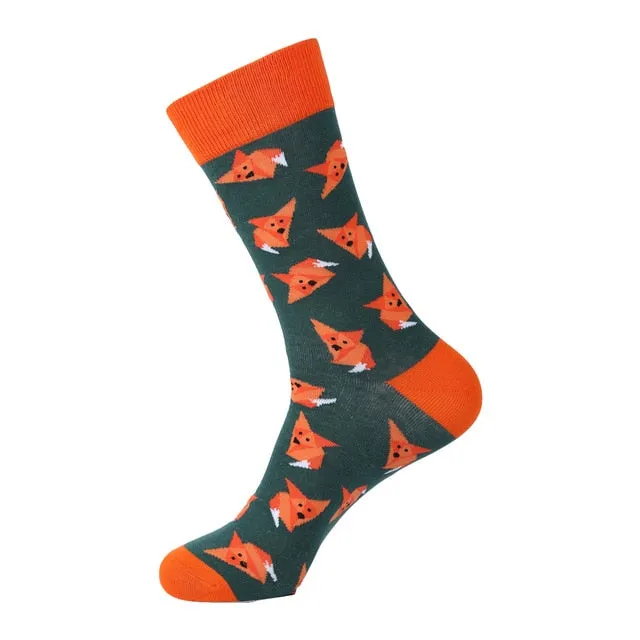 Cotton Polyester Printed Crew Socks