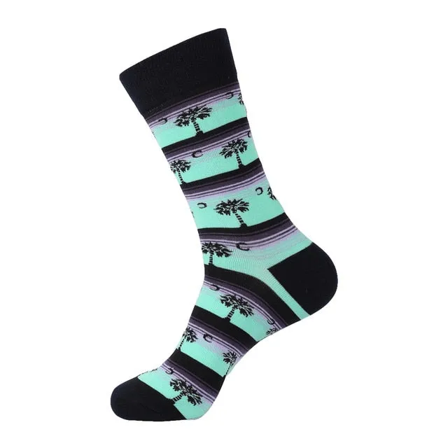 Cotton Polyester Printed Crew Socks