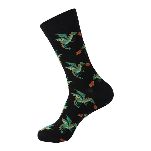 Cotton Polyester Printed Crew Socks