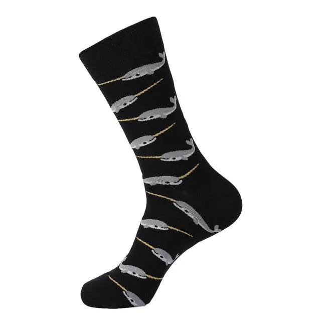 Cotton Polyester Printed Crew Socks