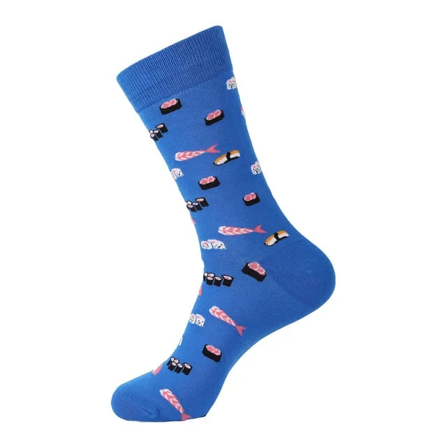 Cotton Polyester Printed Crew Socks