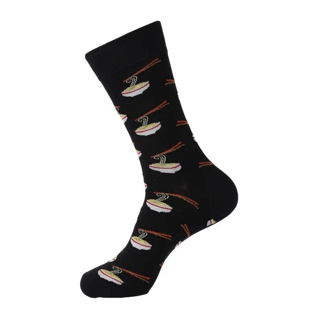 Cotton Polyester Printed Crew Socks