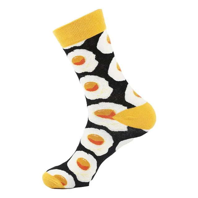 Cotton Polyester Printed Crew Socks