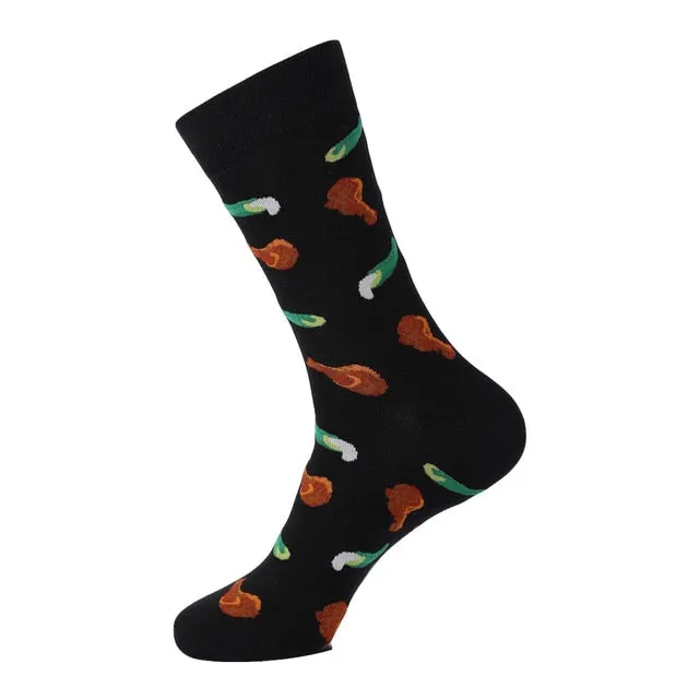 Cotton Polyester Printed Crew Socks