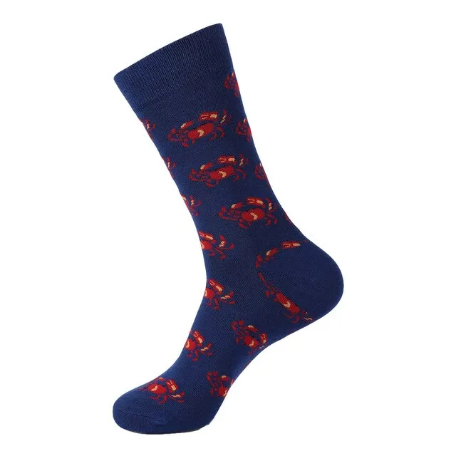 Cotton Polyester Printed Crew Socks