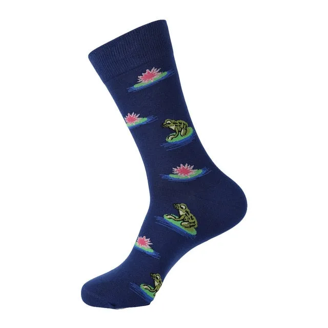 Cotton Polyester Printed Crew Socks