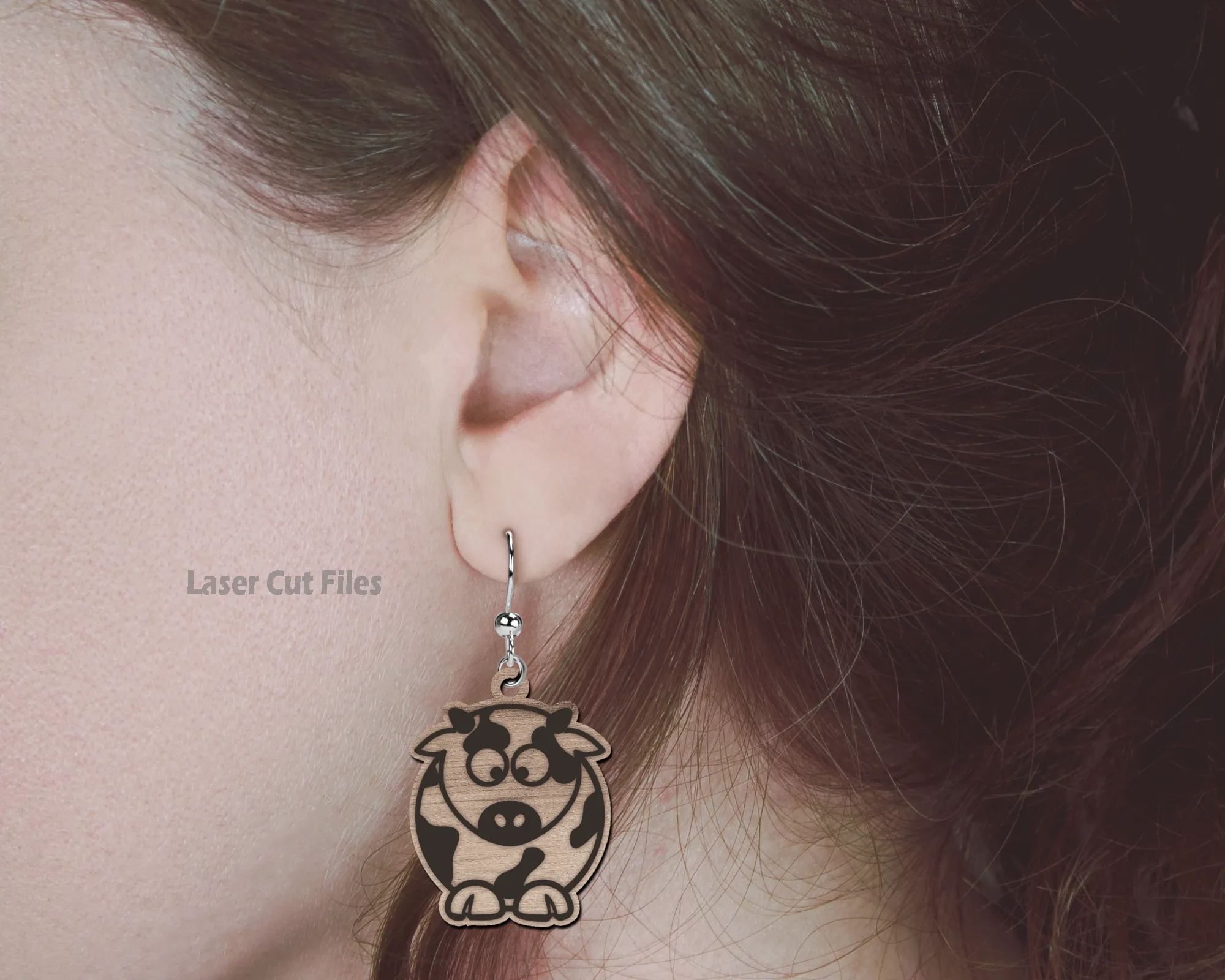 Cow Earrings SVG Bundle Laser Cut Files | Chubby Cow SVG | Glowforge Earring Files | Cow Laser Files