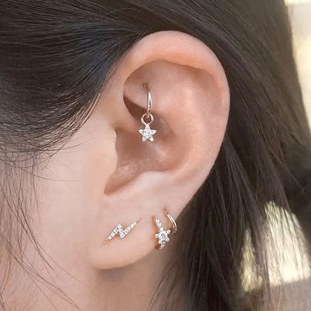 Diamond Star Eternity Earring by Maria Tash in 18K Rose Gold