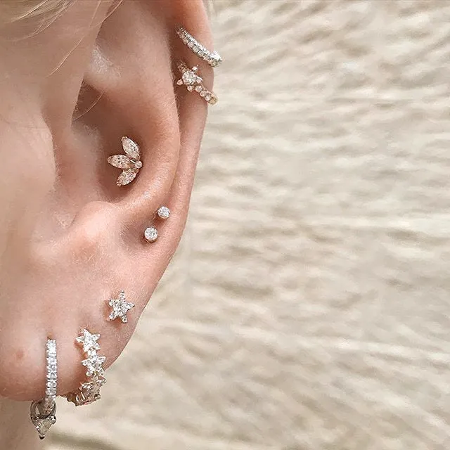 Diamond Star Eternity Earring by Maria Tash in 18K Yellow Gold