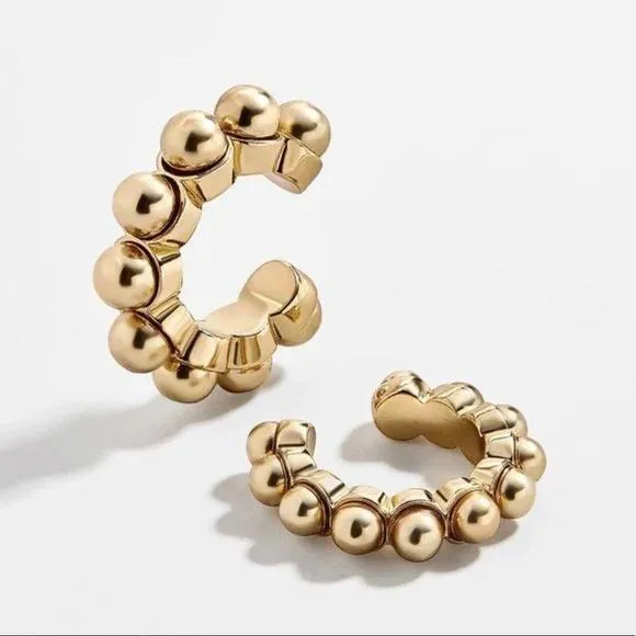 Gold Sphere Beaded Ear Cuff