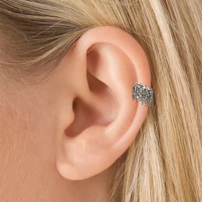 Gold Tassel Eternity Ring Earring by Maria Tash in 14K White Gold