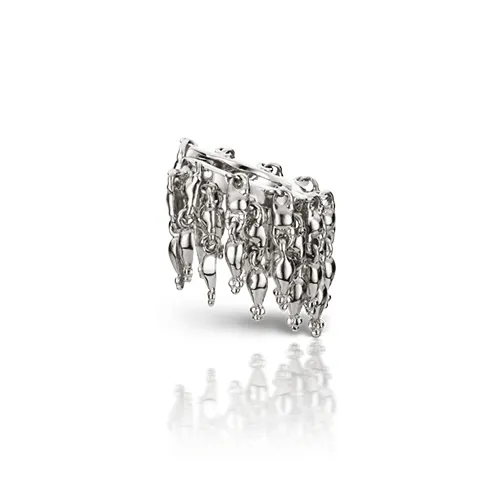 Gold Tassel Eternity Ring Earring by Maria Tash in 14K White Gold