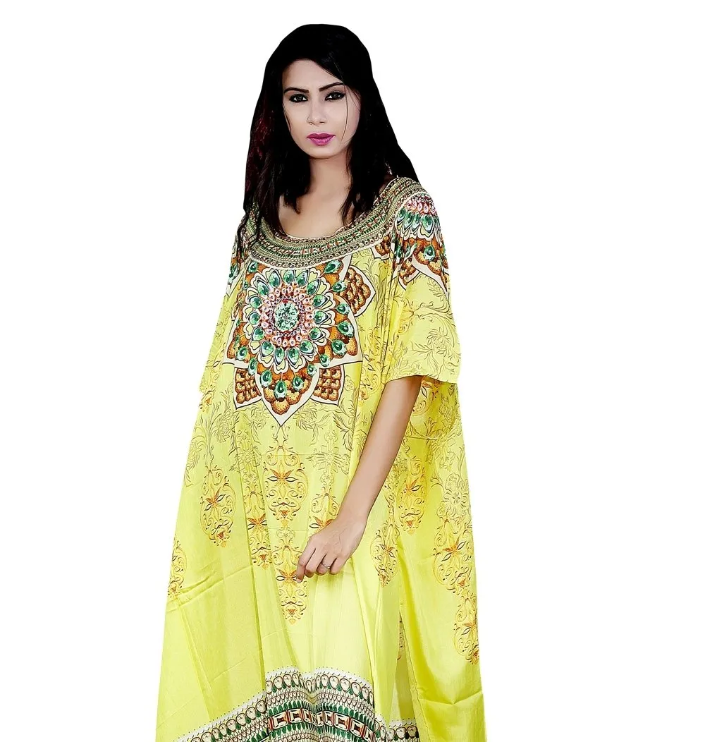 Heavily embellished maxi beach caftan/silk looks and feel kaftan beach and resort wear handmade latest kaftan fashion plus woman 96
