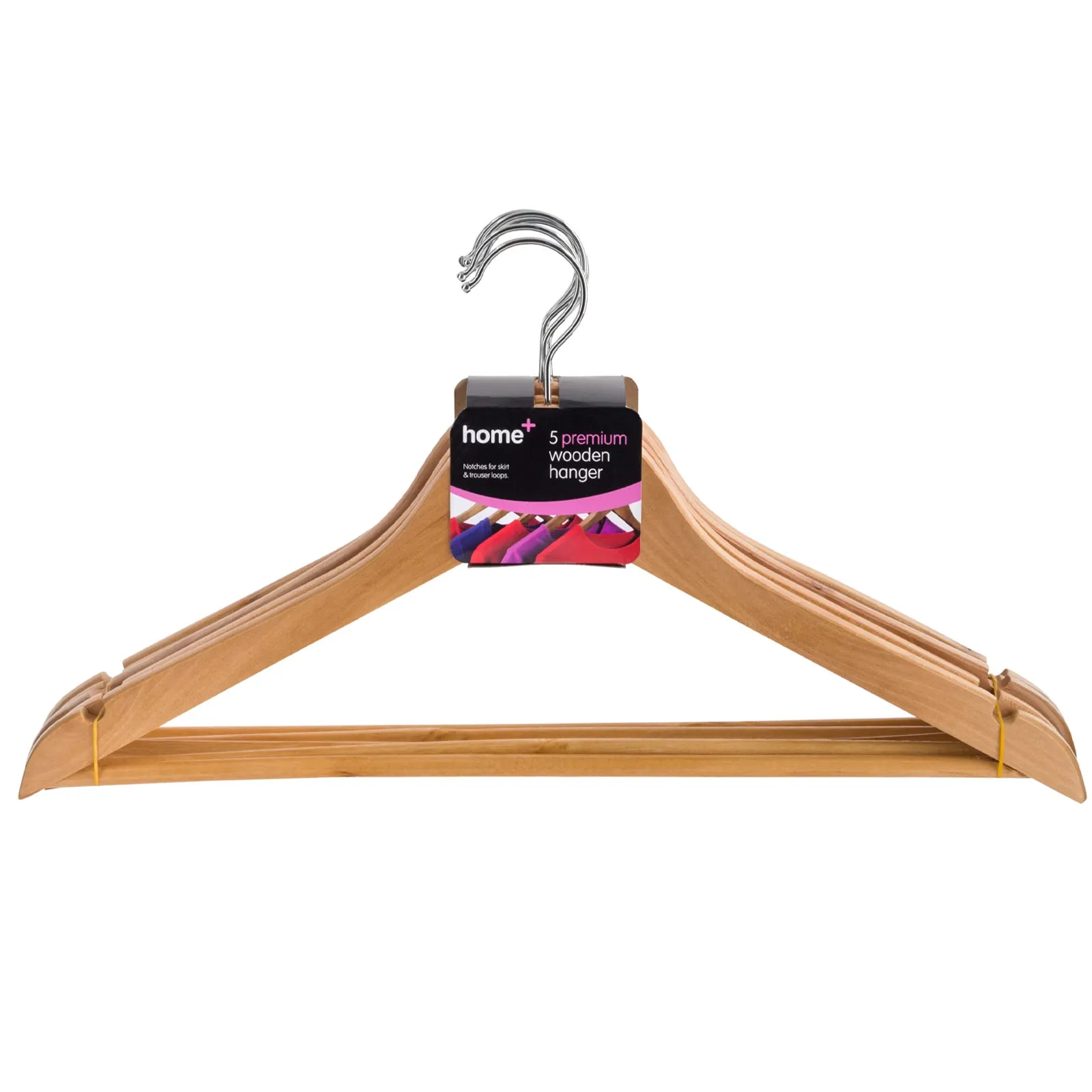 Home  Premium Wooden Clothes Hangers 5 Pack