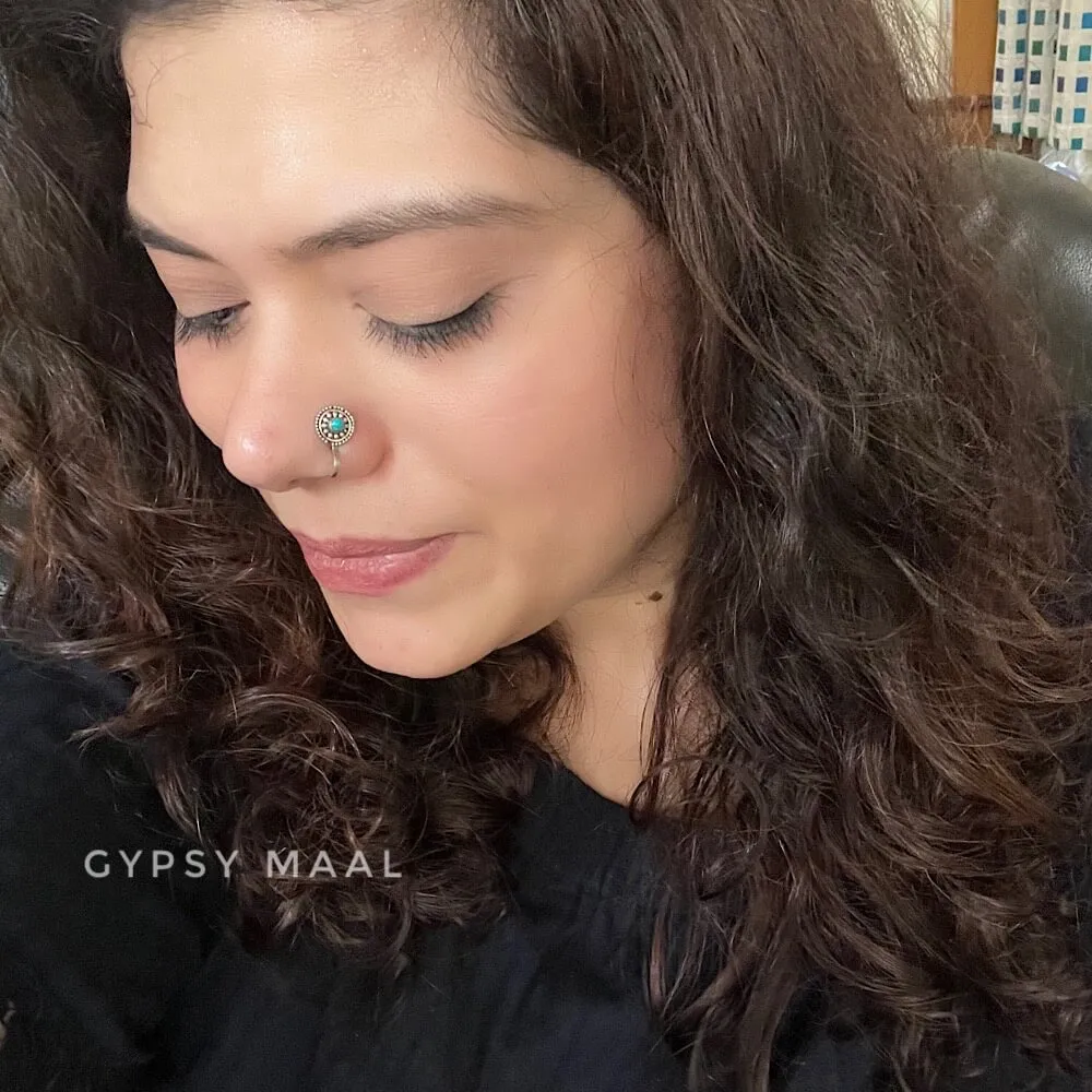 Intricate Turq Nose Clip-On