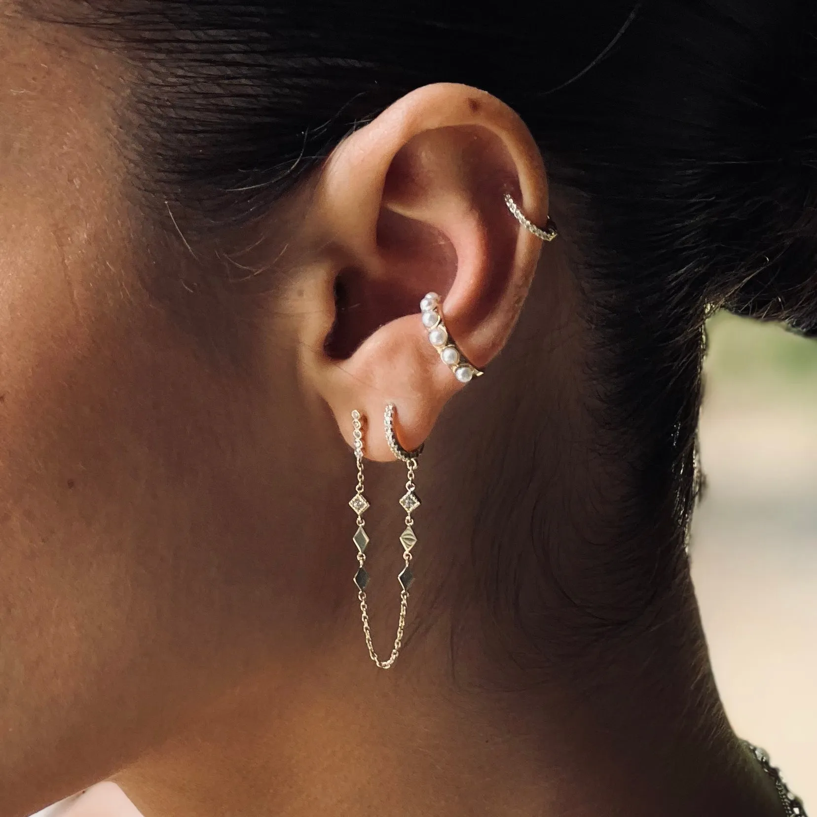 Large Pearl Cuff Earring