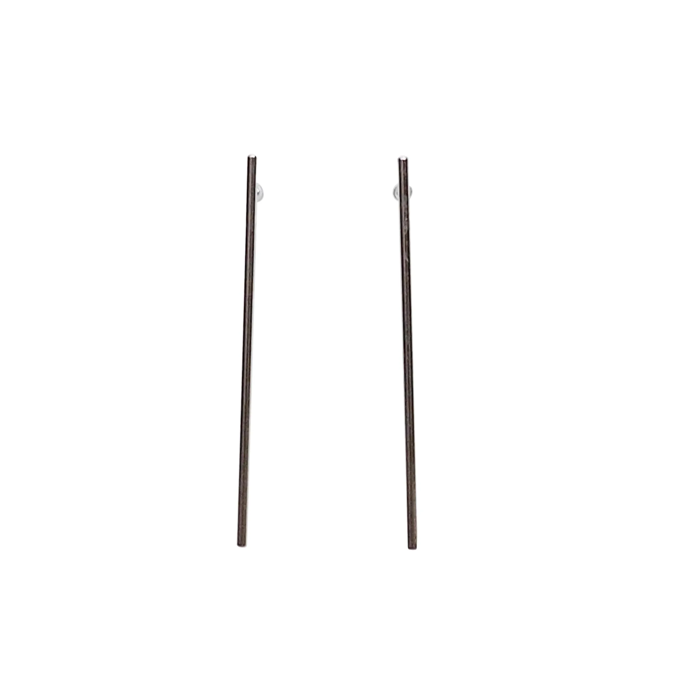 Long invisible clip on stud earrings ( Silver tone )