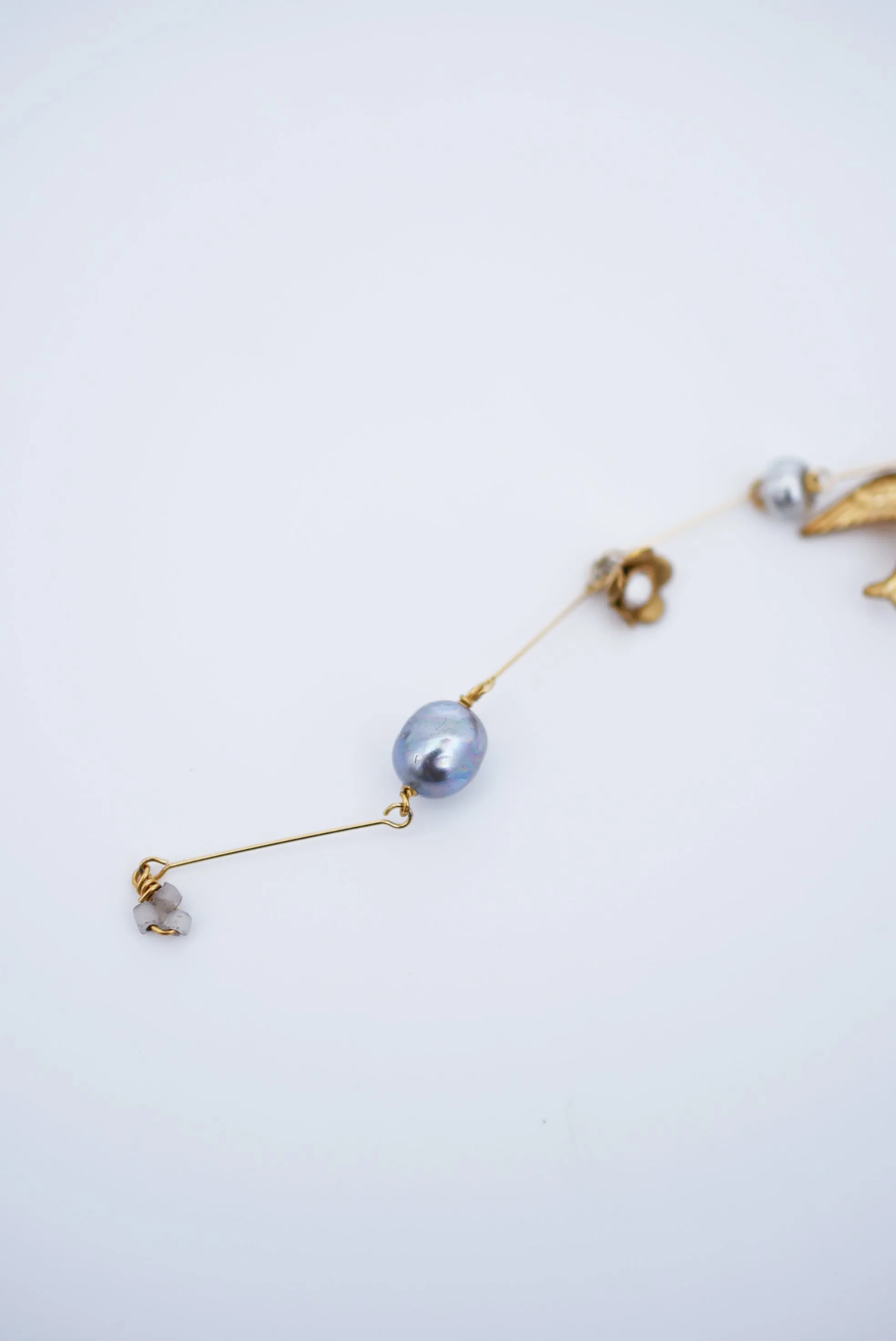loquat flower and birds long earring