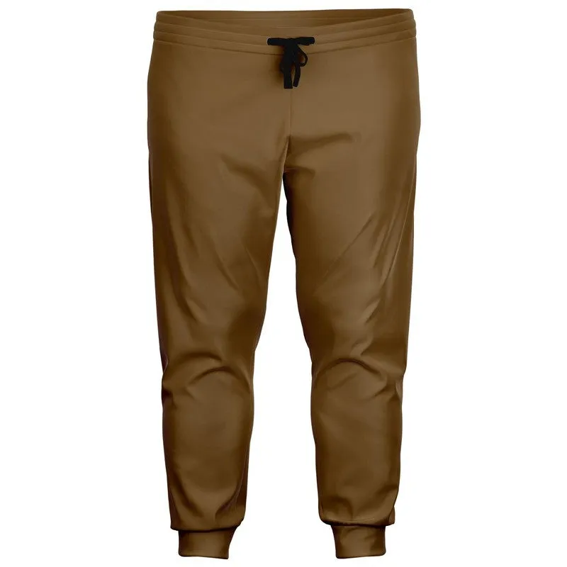 Medium Dark Orange Brown Joggers | Unisex | with PLUS sizes | Medium Dark Pastel Orange Brown | C0M30Y60K60