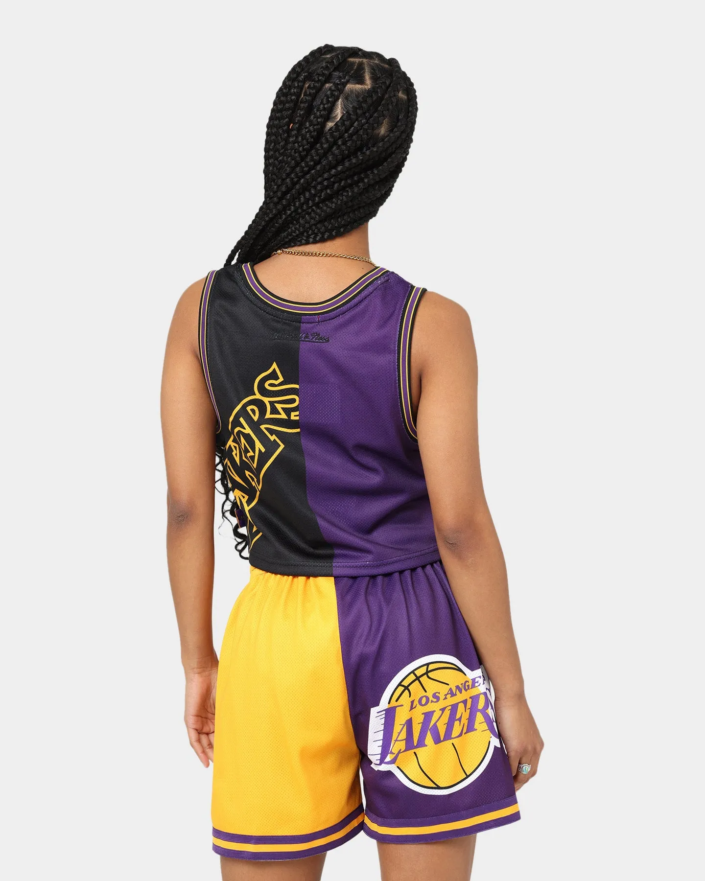 Mitchell & Ness Women's Los Angeles Lakers Big Face 5.0 Crop Tank Top Purple