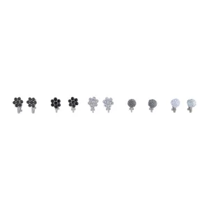 Mixed Metal Fireball Flower Clip On Earring 5-Pack