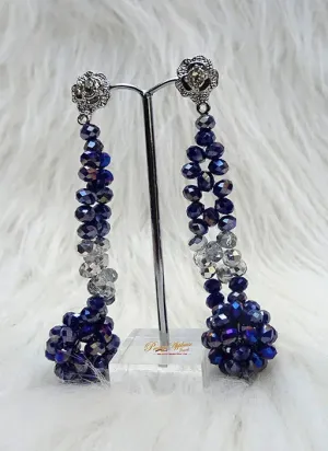 Navy Dark Blue Beautiful Just Earring Crystal Beads Earring Jewellery