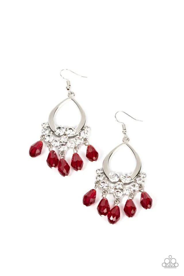 Paparazzi Earring ~ Famous Fashionista - Red