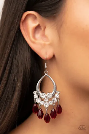 Paparazzi Earring ~ Famous Fashionista - Red