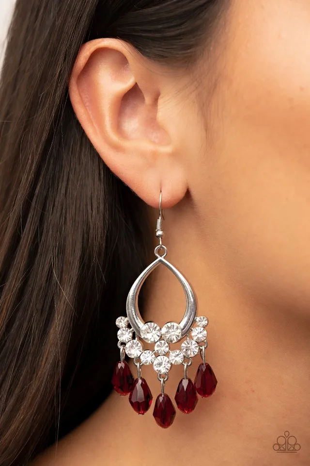 Paparazzi Earring ~ Famous Fashionista - Red