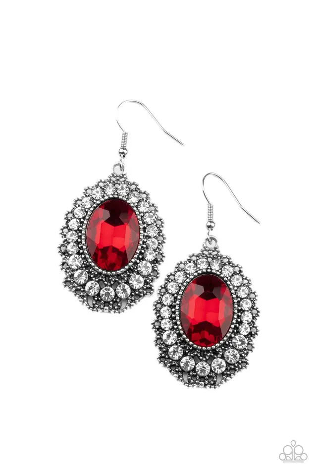 Paparazzi Earring ~ Glacial Gardens - Red