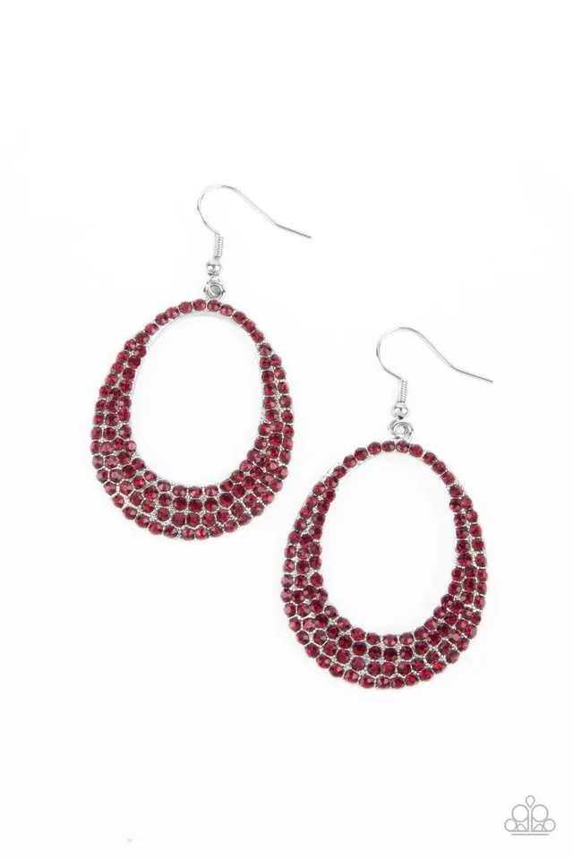 Paparazzi Earring ~ Life GLOWS On - Red