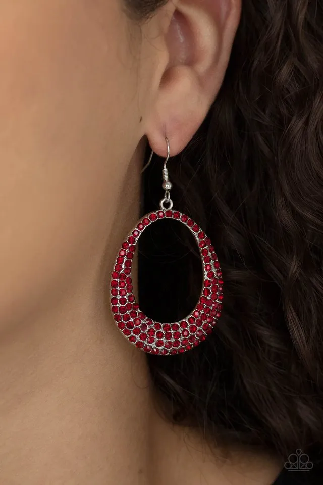 Paparazzi Earring ~ Life GLOWS On - Red